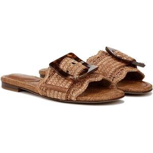 Sam Edelman Bambi Raffia Cuoio Brown Slide Sandal Women's US sizes 7